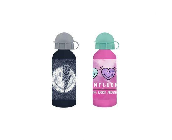 Παγούρι 500ml Smiley Αλουμινίου Με Καλαμάκι Διακάκης | Παγουράκια - Δοχεία Φαγητού στο MarkCenter