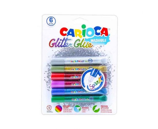 Κόλλα Glitter Carioca 10,5ml 6 Χρώματα Spark Carioca | Είδη Χειροτεχνίας στο MarkCenter