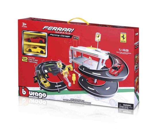Bburago Πάρκινγκ Γκαράζ Ferrari 1/43 με 2 αμάξια Burago | Οχήματα στο MarkCenter