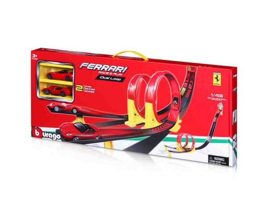 Bburago Πίστα αυτοκινήτων Ferrari 1/43 με 2 αυτοκίνητα Burago | Οχήματα στο MarkCenter