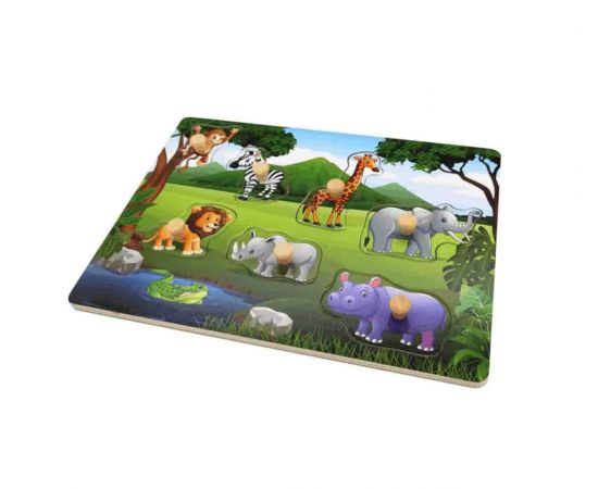 Παζλ με Σφηνώματα Άγρια Ζώα 7 κομμάτια Remoundo | Παιχνίδια Bebe στο MarkCenter