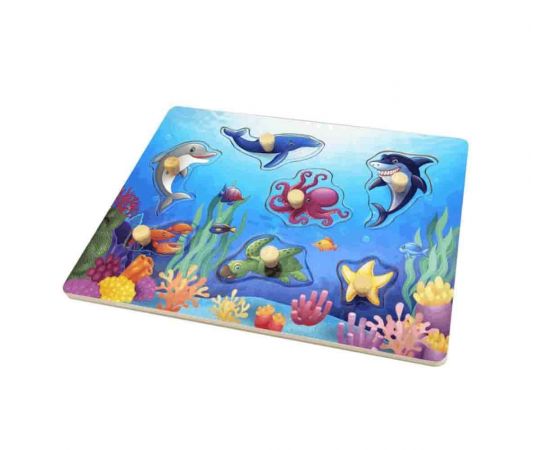 Παζλ με Σφηνώματα Τα Ζώα Της Θάλασσας 7 κομμάτια Remoundo | Παιχνίδια Bebe στο MarkCenter