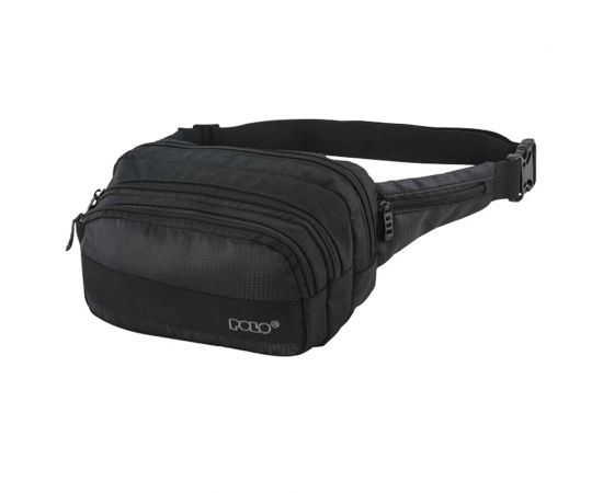 Τσαντάκι Μέσης Polo Double Square Μαύρο Polo | Σχολικές Τσάντες - Κασετίνες στο MarkCenter