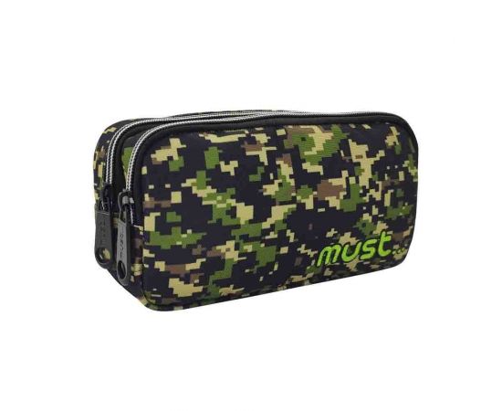 Κασετίνα Οβάλ με 2 Θήκες Must Pixel Army Χακί | 000584354 Must Team | Σχολικές Τσάντες - Κασετίνες στο MarkCenter