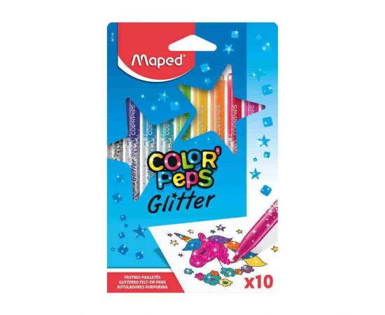 Μαρκαδόροι Ζωγραφικής Maped Color'Peps Glitter 10 Χρώματα Maped | Είδη Ζωγραφικής στο MarkCenter