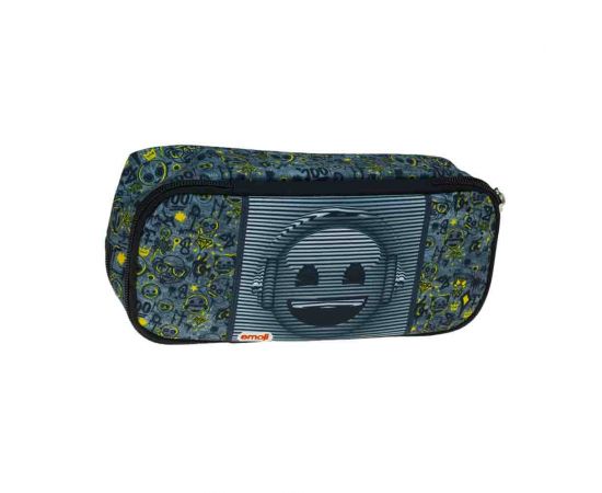 Κασετίνα Οβάλ με 2 Θήκες Gim Emoji Denim | 368-00141 GIM | Σχολικές Τσάντες - Κασετίνες στο MarkCenter