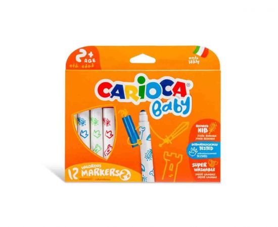 Μαρκαδόροι Carioca Baby 2+ 12 Τεμάχια Carioca | Είδη Ζωγραφικής στο MarkCenter