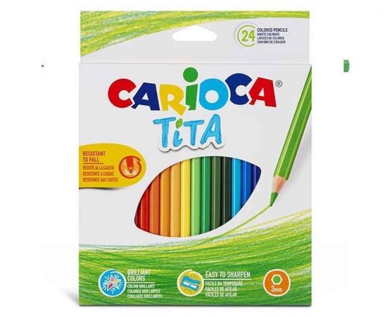 Ξυλομπογιές Carioca Tita 24 Χρωμάτων Carioca | Είδη Ζωγραφικής στο MarkCenter