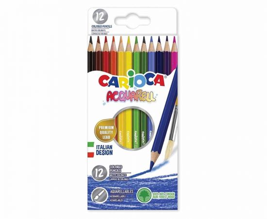 Ξυλομπογιές Carioca Ακουαρέλας 12 Τεμάχια Carioca | Είδη Ζωγραφικής στο MarkCenter