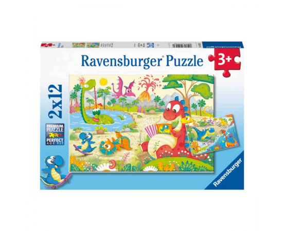 Παζλ 2x12 Κομμάτια Ravensburger Δεινόσαυροι John Hellas | Παιχνίδια Unisex στο MarkCenter