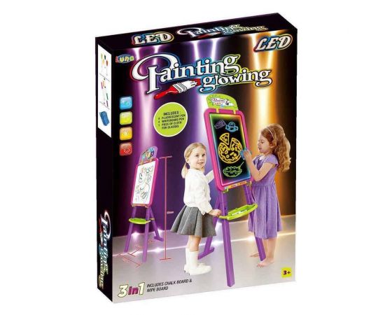 Πίνακας Μαρκαδόρου Επιδαπέδιος με LED Ροζ Luna | Παιχνίδια Unisex στο MarkCenter