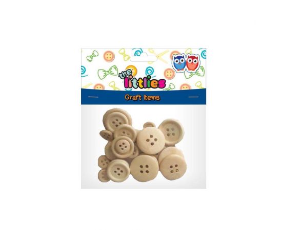 Κουμπιά Ξύλινα The Littlies Φυσικό Χρώμα 24τμχ Διακάκης | Είδη Χειροτεχνίας στο MarkCenter