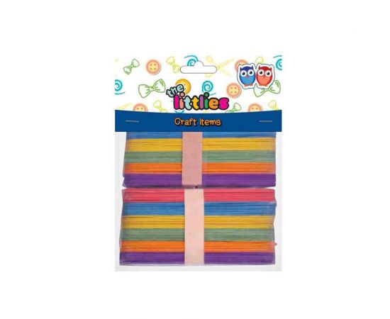 Ξυλάκια Χειροτεχνίας Γλωσσοπίεστρα 150mm 80τμχ Χρωματιστά The Littlies | 000646517 Διακάκης | Είδη Χειροτεχνίας στο MarkCenter