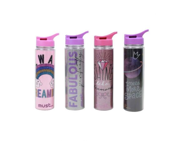 Παγούρι Πλαστικό Glitter Must 450ml Must Team | Παγουράκια - Δοχεία Φαγητού στο MarkCenter