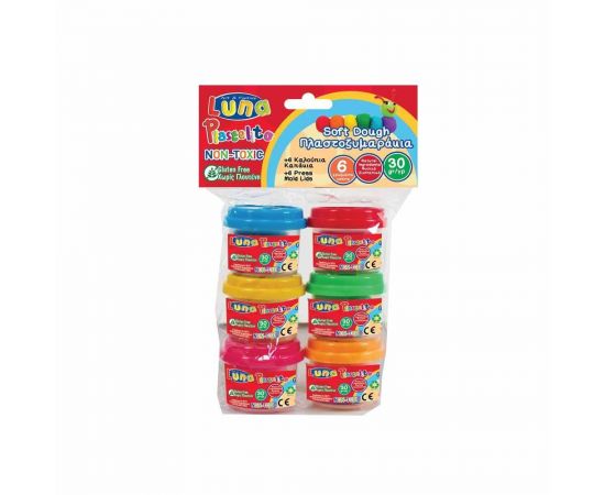 Σετ Πλαστοζυμαράκια 6 Χρώματα x 30gr Luna | 000620527 Διακάκης | Παιχνίδια Unisex στο MarkCenter