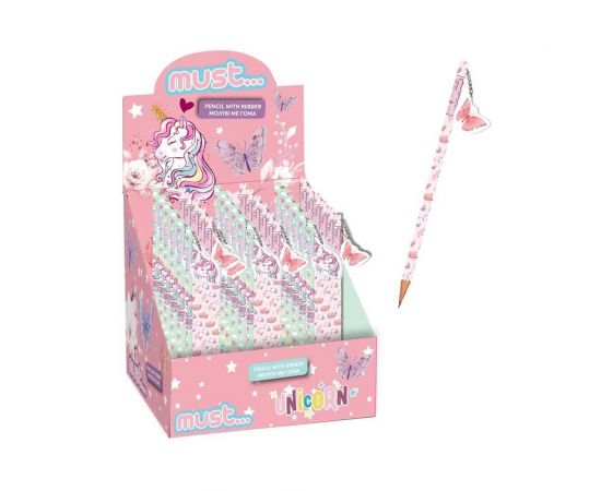 ​Μολύβι με Γόμα Must 2 Σχέδια Κορίτσι | 000584835 Must Team | Γραφική Ύλη στο MarkCenter