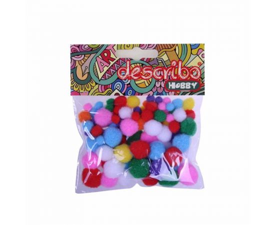Pompons Describo Διάφορα Χρώματα 80 Τεμάχια Μέγεθος 10mm, 15mm, 20mm, 25mm Describo | Είδη Χειροτεχνίας στο MarkCenter