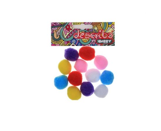 Pompons Describo Διάφορα Χρώματα 12 Τεμάχια Μέγεθος 50mm Describo | Είδη Χειροτεχνίας στο MarkCenter