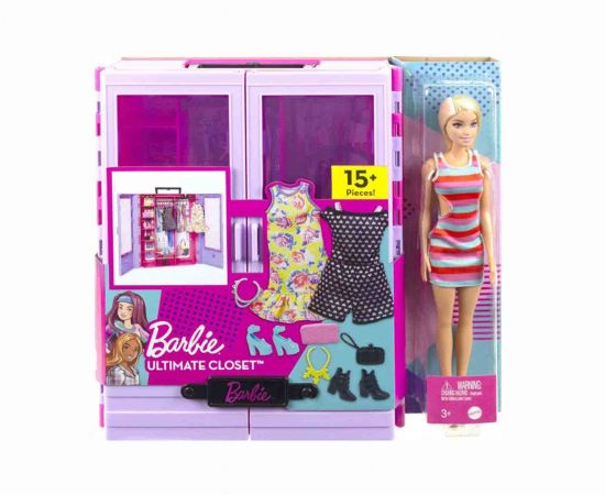 Barbie Ντουλάπα με Κούκλα Mattel | Παιχνίδια για Κορίτσια στο MarkCenter