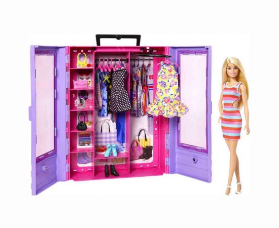 Barbie Ντουλάπα με Κούκλα Mattel | Παιχνίδια για Κορίτσια στο MarkCenter