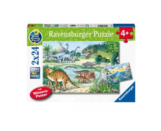 Παζλ 2X24 Κομμάτια Ravensburger Δεινόσαυροι John Hellas | Πάζλ στο MarkCenter