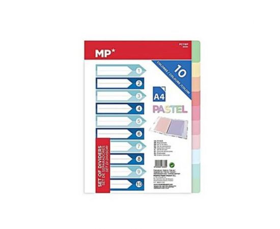 Διαχωριστικά A4 10 Θεμάτων Χρωματιστά Pastel P.P. MP MP | Είδη Αρχειοθέτησης στο MarkCenter
