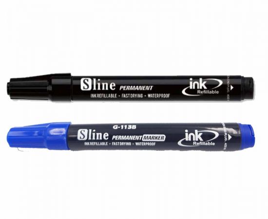Μαρκαδόρος Ανεξίτηλος Sline G-113B Μαύρος/Μπλε OEM | Γραφική Ύλη στο MarkCenter