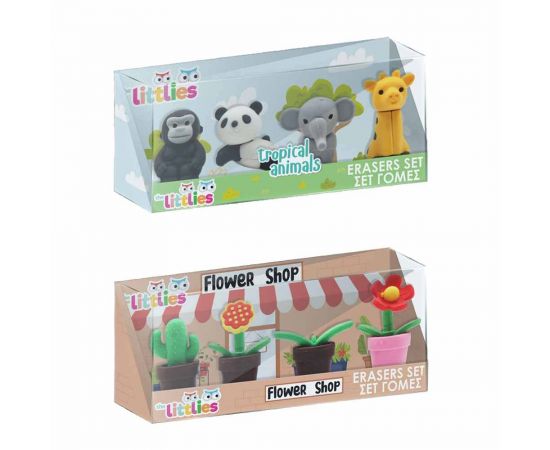Γόμες σετ The Littlies Flower Shop & Tropical Animals The Littlies | Γραφική Ύλη στο MarkCenter
