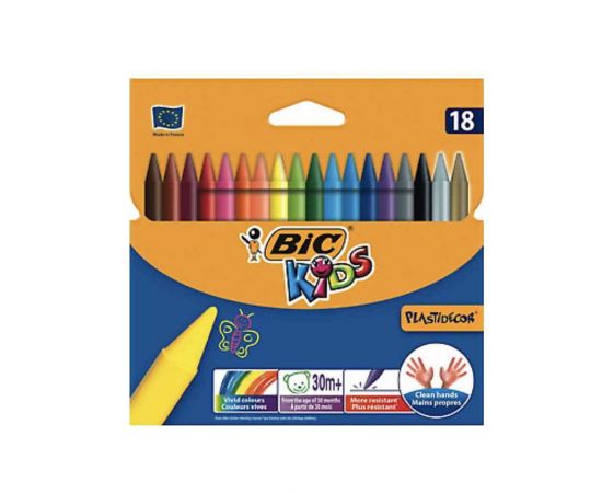 Κηρομπογιές Bic Plastidecor Kids 18τμχ Bic | Είδη Ζωγραφικής στο MarkCenter