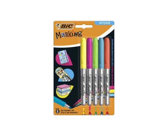 Μαρκαδόροι Ανεξίτηλοι Bic Intensity 5τμχ Bic | Γραφική Ύλη στο MarkCenter
