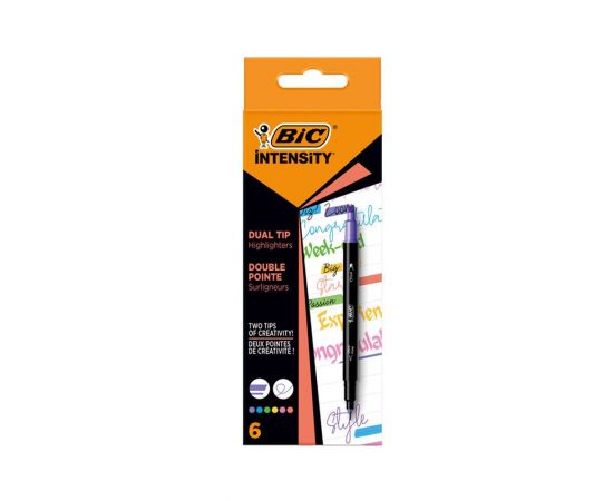 Μαρκαδόροι Υπογραμμίσεως Bic Intensity Dual Tip 6τμχ Bic | Γραφική Ύλη στο MarkCenter