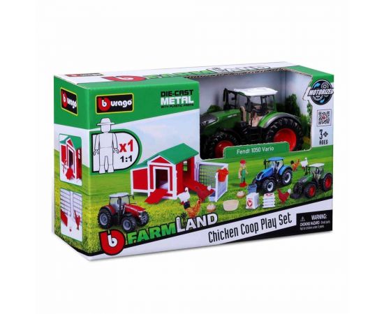 Bburago Farmland Chicken Coop Σετ με Τρακτέρ Star Toys | Παιχνίδια για Αγόρια στο MarkCenter