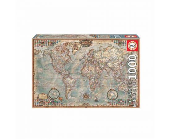 Παζλ 1000 Κομμάτια Μινιατούρα Παγκόσμιος Πολιτικός Χάρτης Educa Remoundo | Πάζλ στο MarkCenter