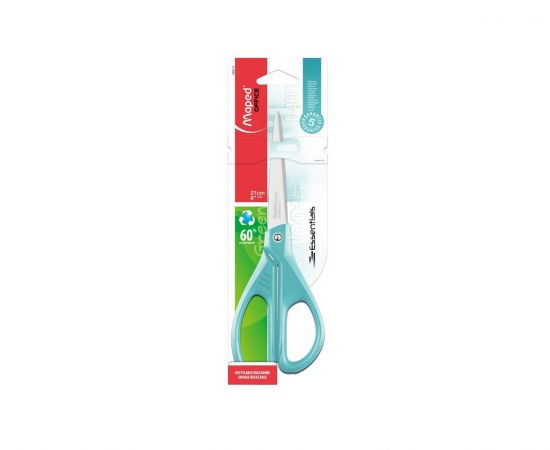 Maped Ψαλίδι Essentials Green 21cm Ασύμμετρο Παστέλ Blister Maped | Προμήθεια Γραφείου στο MarkCenter