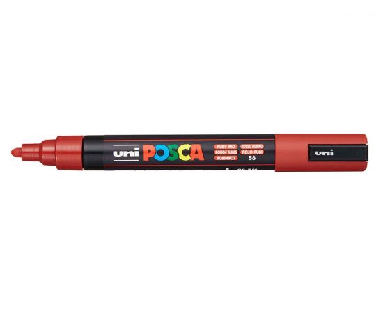 Μαρκαδόρος UNI Posca PC-5M Ρουμπίνι Uni-ball | Γραφική Ύλη στο MarkCenter