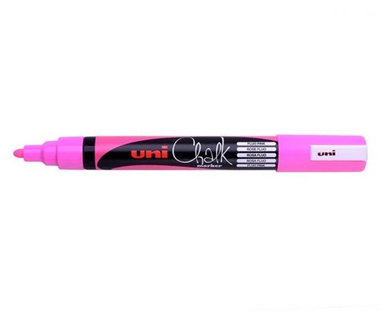 Μαρκαδόρος Κιμωλίας Uni PWE-5M 2.5mm Φωσφορούχο Ροζ Uni-ball | Γραφική Ύλη στο MarkCenter