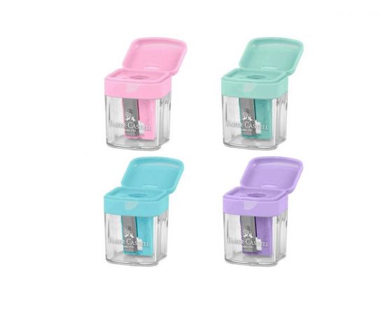 Ξύστρα Faber Castell Mini Box Pastel 4 Χρώματα Faber castell  | Γραφική Ύλη στο MarkCenter