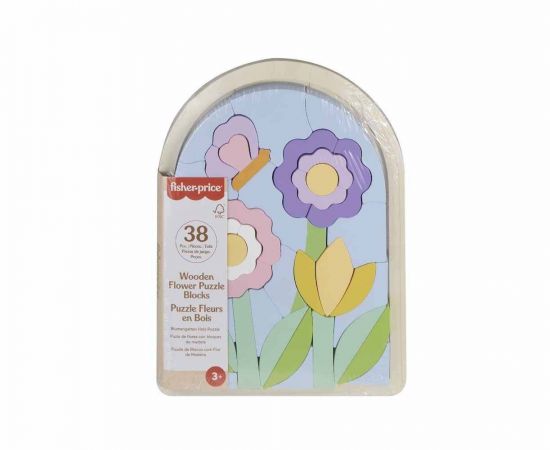 Fisher-Price Ξύλινο Παζλ Λουλούδια 38 Κομμάτια | HXT97 Fisher Price | Παιχνίδια στο MarkCenter