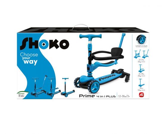 Shoko Παιδικό Πατίνι Prime 4 In 1 Plus Σε Μπλε Χρώμα AS Company | Παιχνίδια για Αγόρια στο MarkCenter