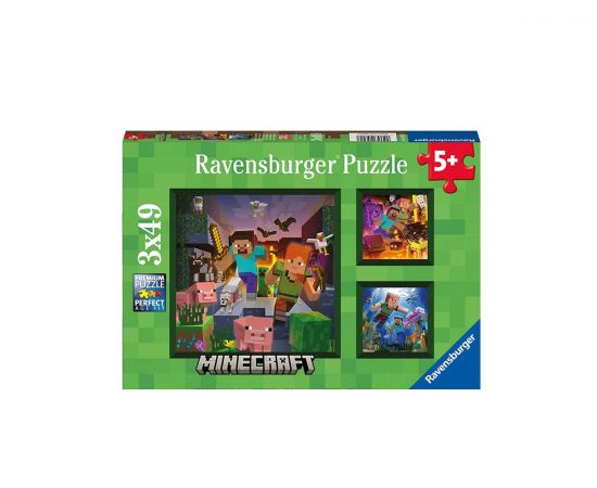 Πάζλ 3x49τεμ Minecraft Biomes Ravensburger | Πάζλ στο MarkCenter