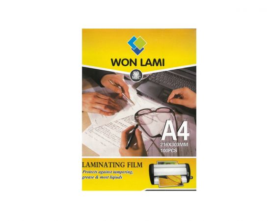 Ζελατίνες Πλαστικοποίησης Α4 80 Microns (216×303mm) Won Lami OEM | Μηχανές Γραφείου  στο MarkCenter