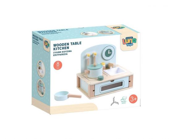 Επιτραπέζια Ξύλινη Κουζίνα Luna Toys Luna | Παιχνίδια για Κορίτσια στο MarkCenter