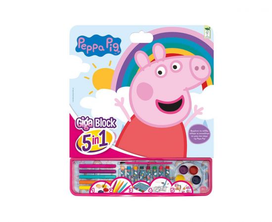 Σετ Ζωγραφικής Giga Block 5 Σε 1 Peppa Pig AS Company | Παιχνίδια για Κορίτσια στο MarkCenter