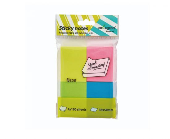 Χαρτάκια Αυτοκόλλητα Enlegend Neon 38x50mm 4 Χρωμάτων Enlegend | Προμήθεια Γραφείου στο MarkCenter