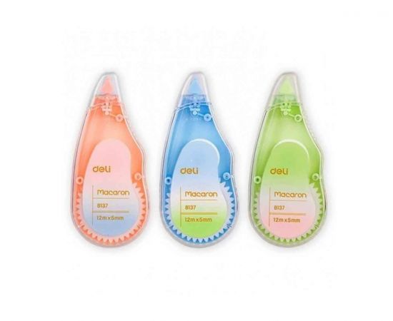 Διορθωτική Tαινία Deli 5mm x 12m Macaron 3 Χρώματα Deli | Γραφική Ύλη στο MarkCenter