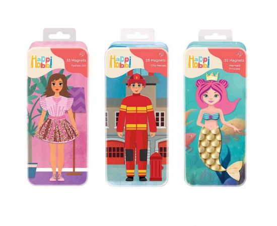 Μαγνητικό Παιχνίδι HappiHobbi Magnet Tin 3 Σχέδια AS Company | Παιχνίδια για Κορίτσια στο MarkCenter